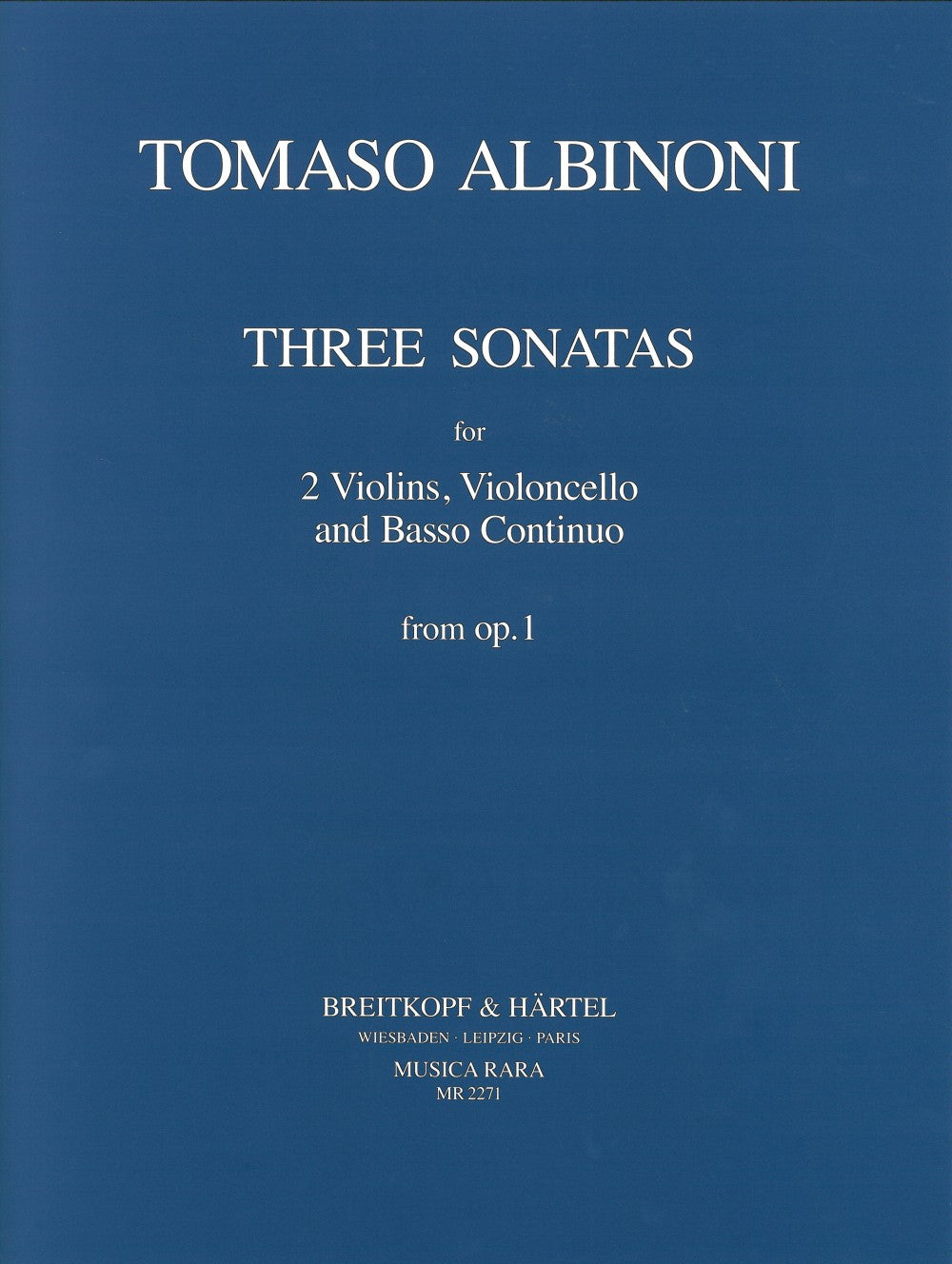 Albinoni Three Sonatas from op. 1, Nos. 1 - 3