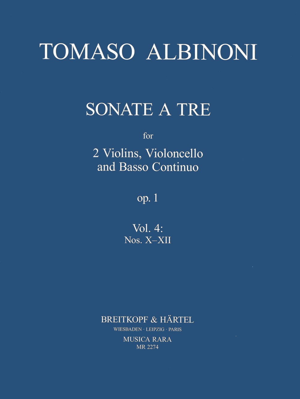 Albinoni 3 Sonatas from Sonata a tre , Op. 1 - Volume 4