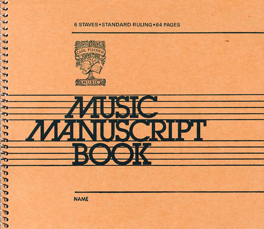 Music Manuscript Book  6 Staves - Standard Ruling - 64 pages