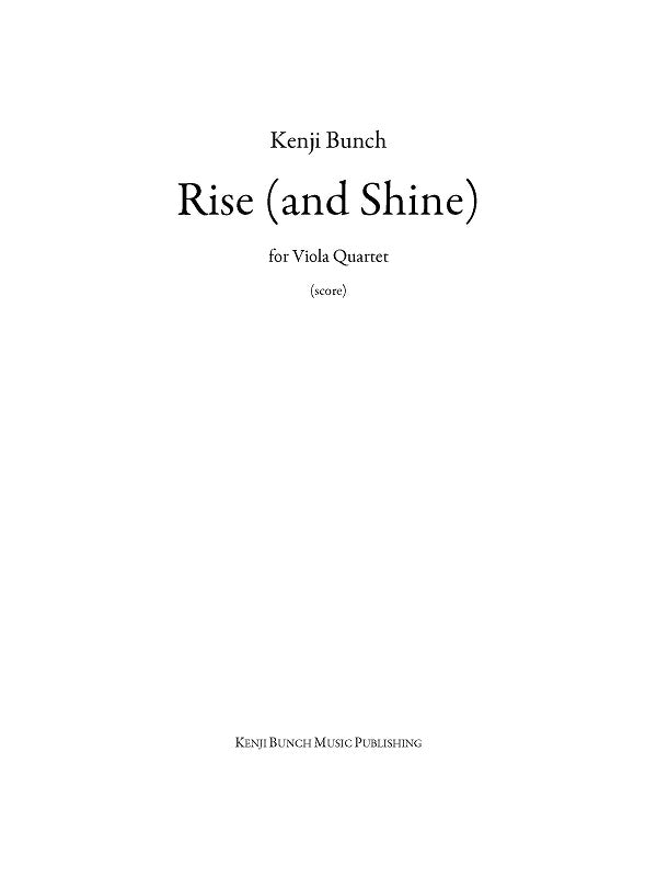 Bunch Rise (and Shine) - Score and parts