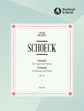 Schoeck Sonata Op. 41 Bassoon and Piano