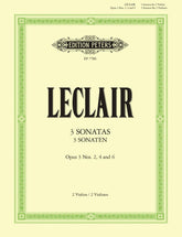 Leclair 3 Sonatas for Two Violins Op. 3 Nos. 2, 4, 6