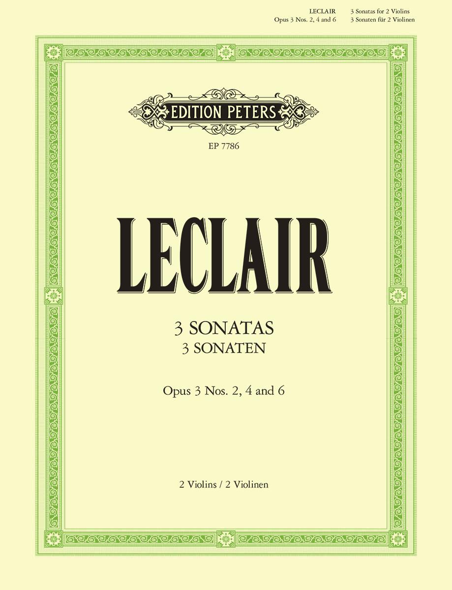 Leclair 3 Sonatas for Two Violins Op. 3 Nos. 2, 4, 6