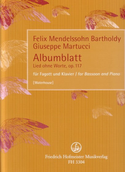 Mendelssohn Albumblatt Songs Without Words Op. 117