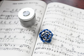 Pin: Blue Silk Rose Pin FINAL SALE / CLEARANCE