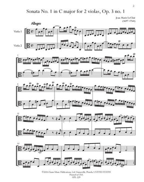 LeClair 6 Sonatas for 2 Violas