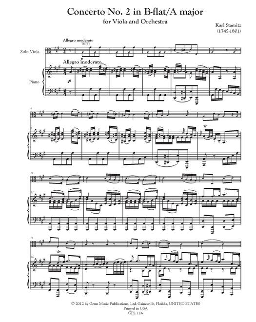 Stamitz Viola Concerto No. 2