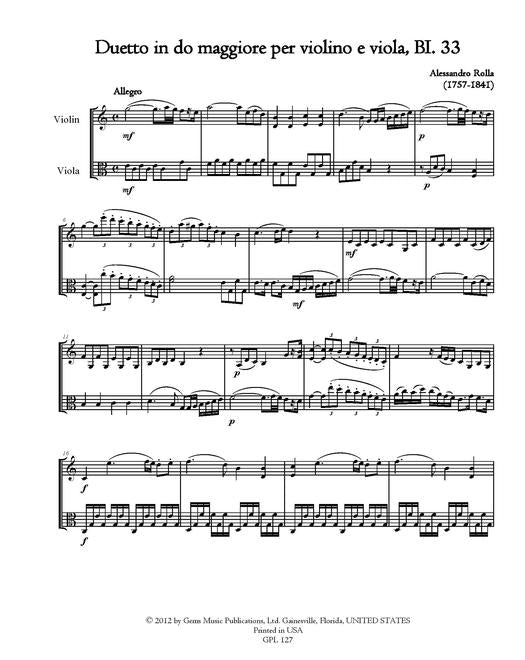 Rolla 78 Violin Viola Duets Volume 1 BI. 33-36