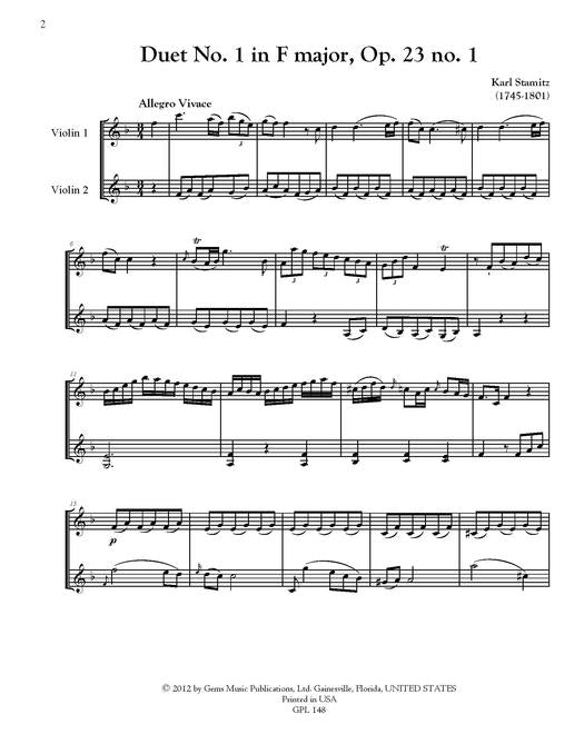 Stamitz 6 Duets Op. 23.  No. 1-6