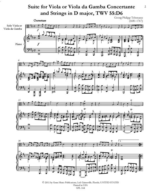 Telemann Suite in D Major TWV 55:D6