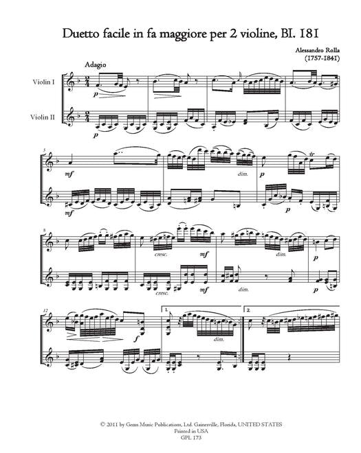 Rolla 131 Violin Duets, Volume 18 BI 181-184