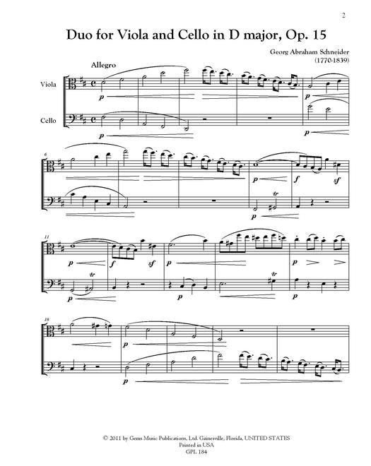 Schneider Duo in D Major Op.15