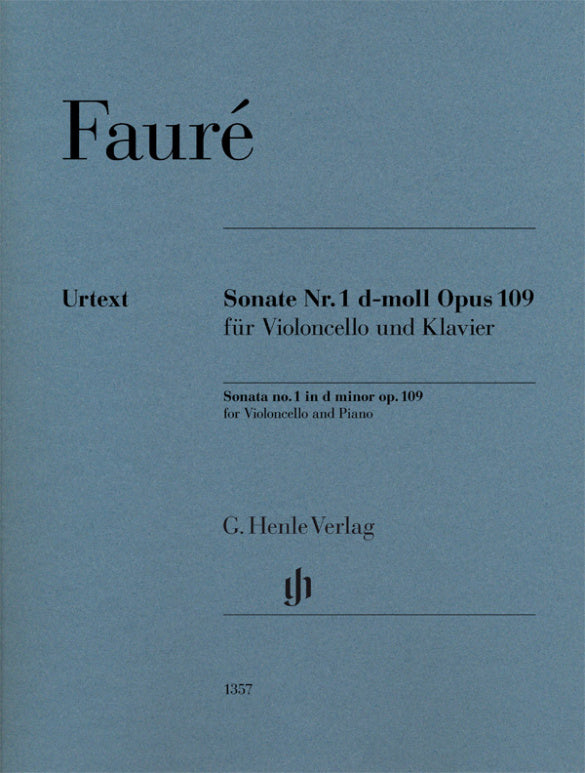 Faure Cello Sonata No. 1 D Minor Op. 109 Cello & Pianomarked & Unmarked Parts