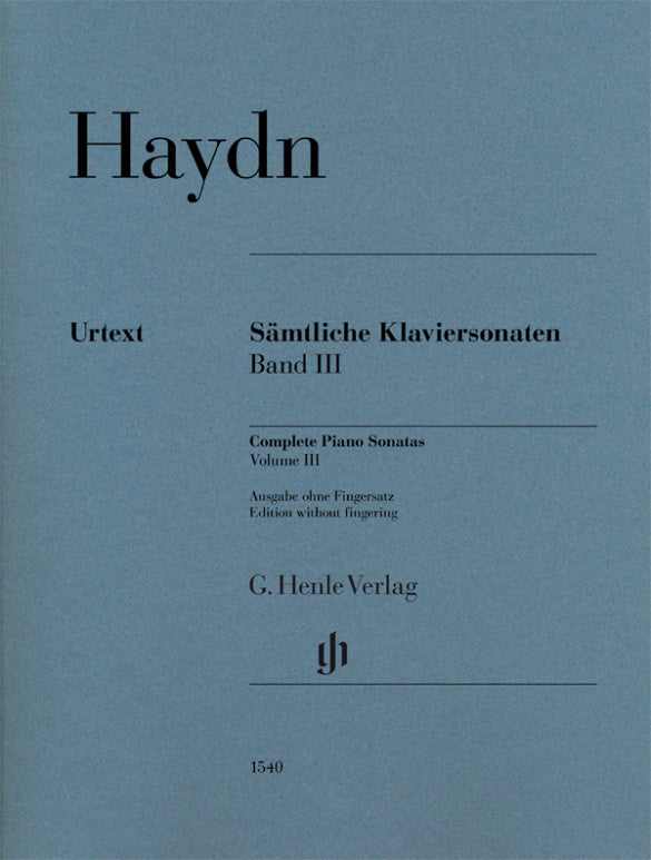 Haydn Complete Piano Sonatas Volume 3 - Edition Without fingering