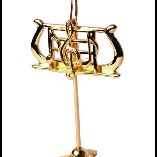 Ornament: 3.5" Gold Music Stand
