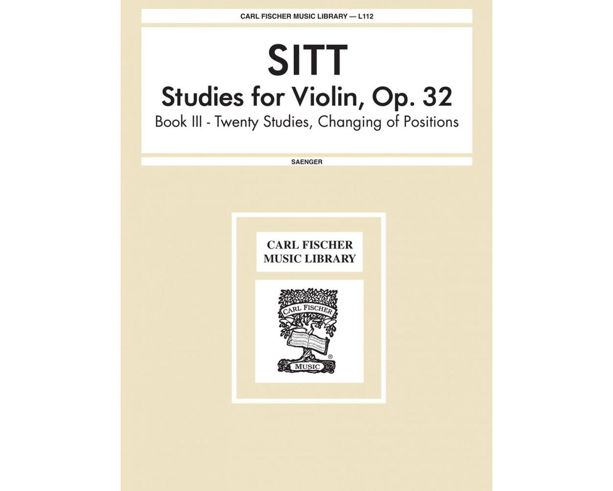 Sitt Studies for Violin op 32 Book 3 20 Studies, Changing of Positions