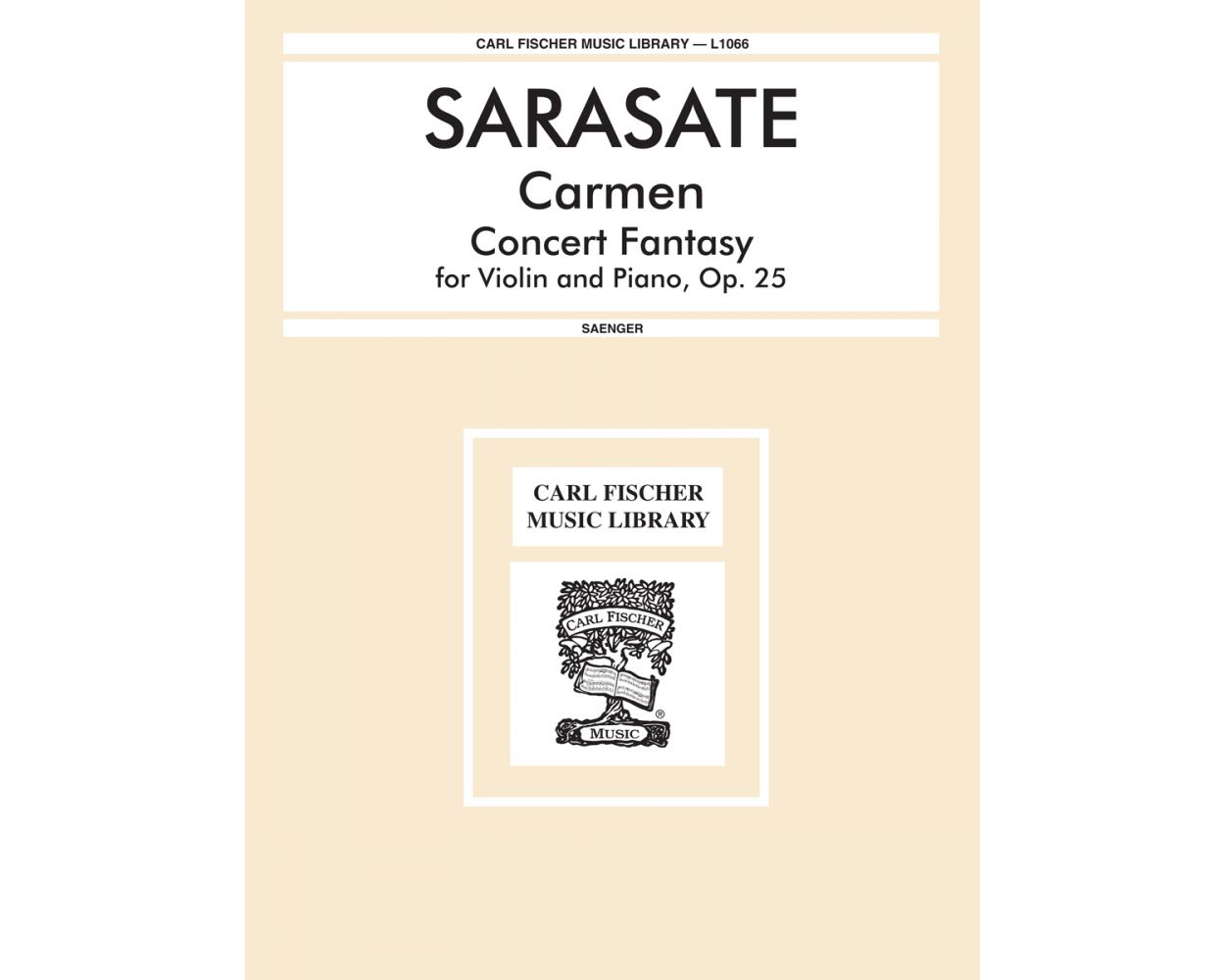 Sarasate Carmen Concert Fantasy op 25 for Violin & Piano
