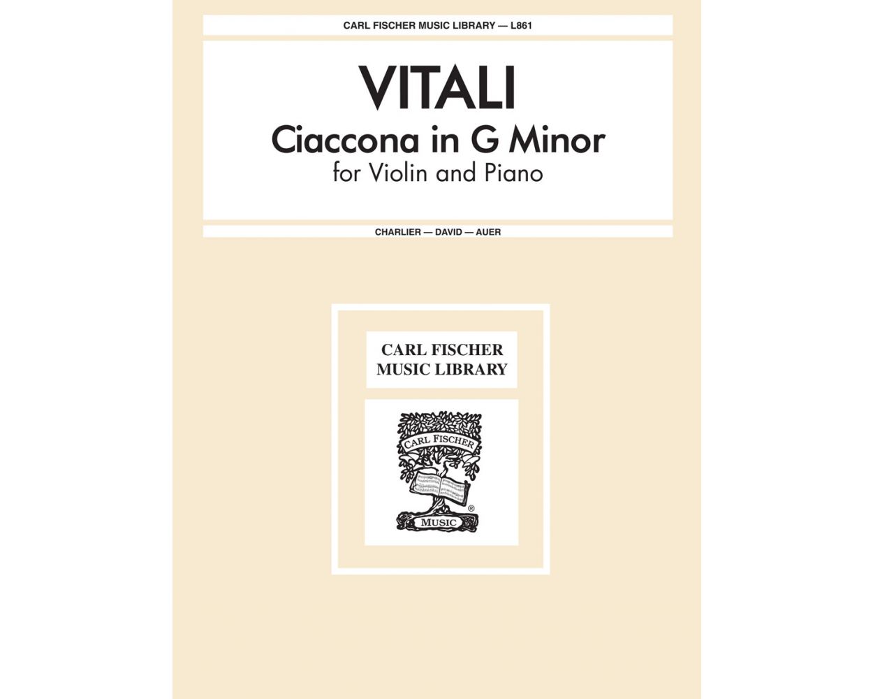 Vitali Ciaccona In G Minor for Violin & Piano in G minor