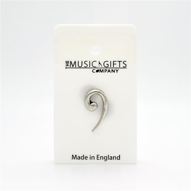 Bass Clef Pewter Pin