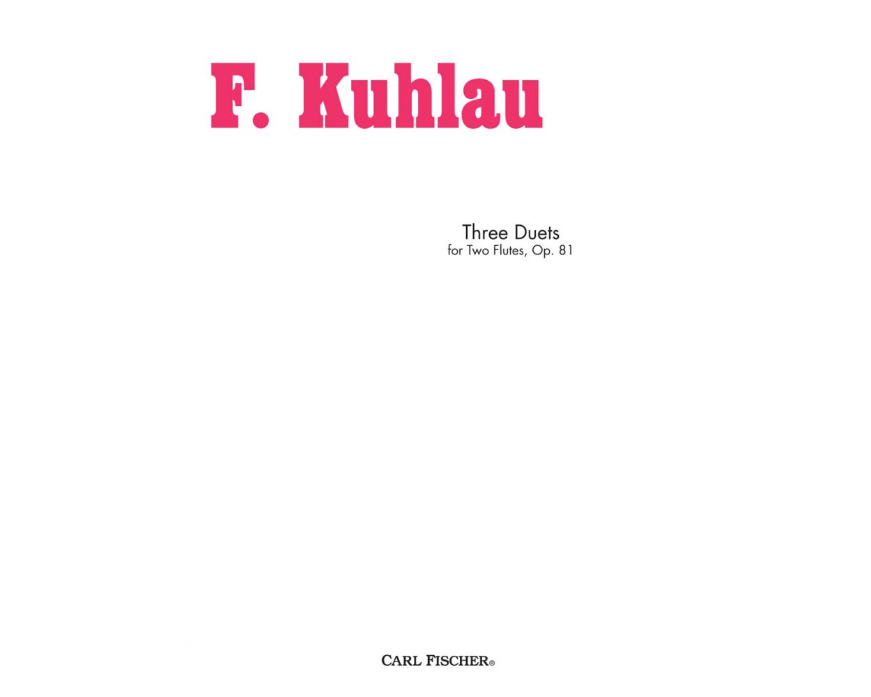 Kuhlau 3 Duets for 2 Flutes op 81