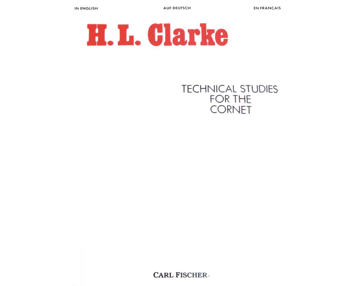 Clarke Technical Studies for the Cornet