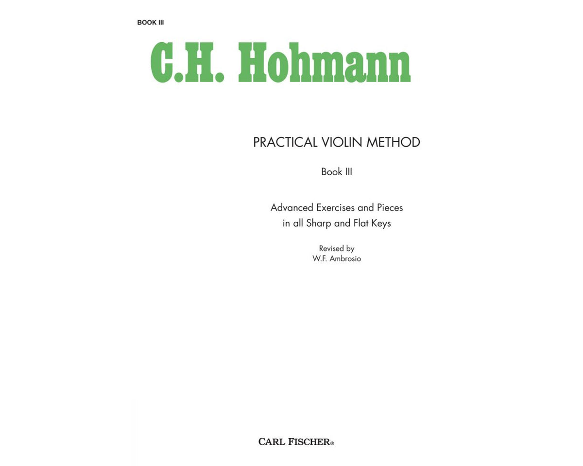 Hohmann Practical Violin Method Book 3