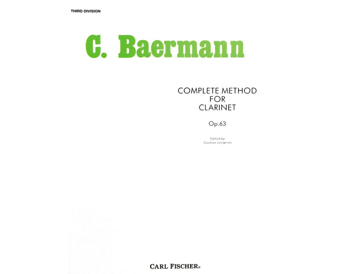 Baermann Complete Method for Clarinet Book 3