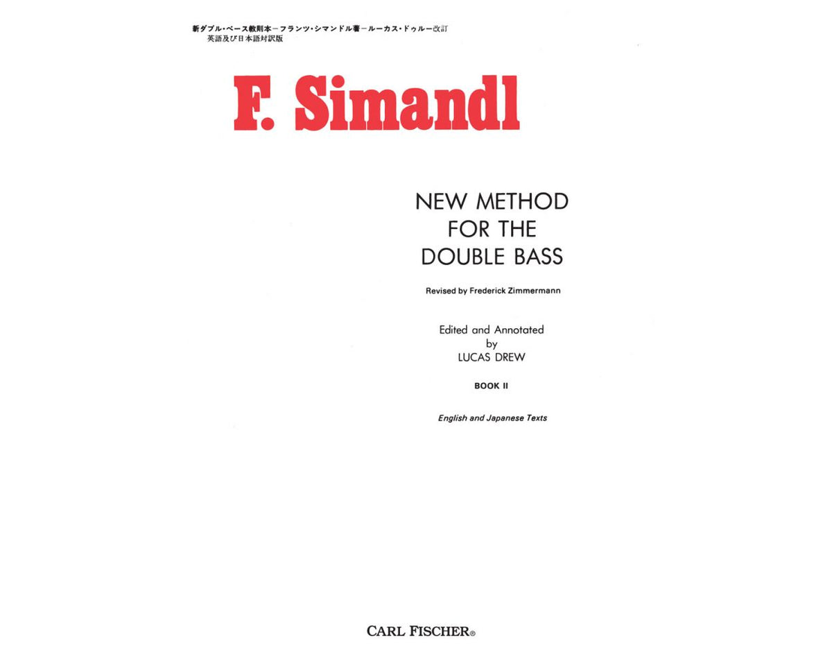 Simandl New Method for The Double Bass - Book 2