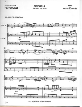 Pergolesi Sinfonia for viola and piano