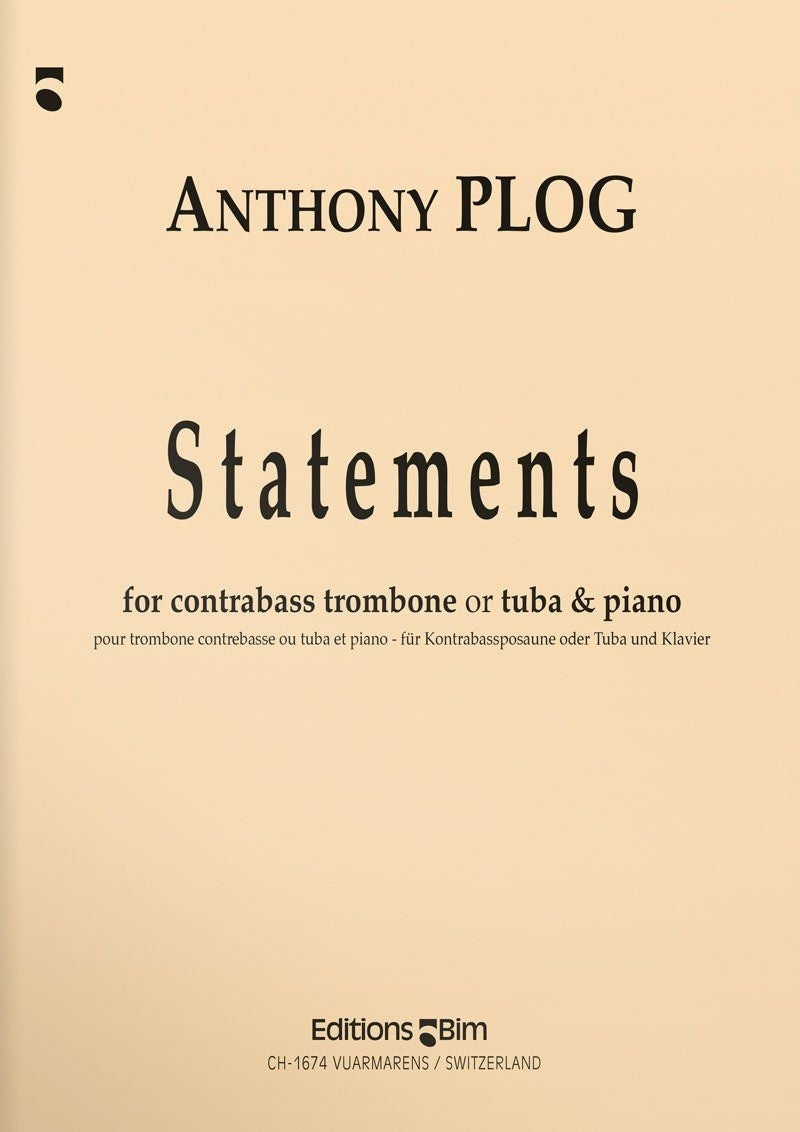 Plog Statements for tuba and piano