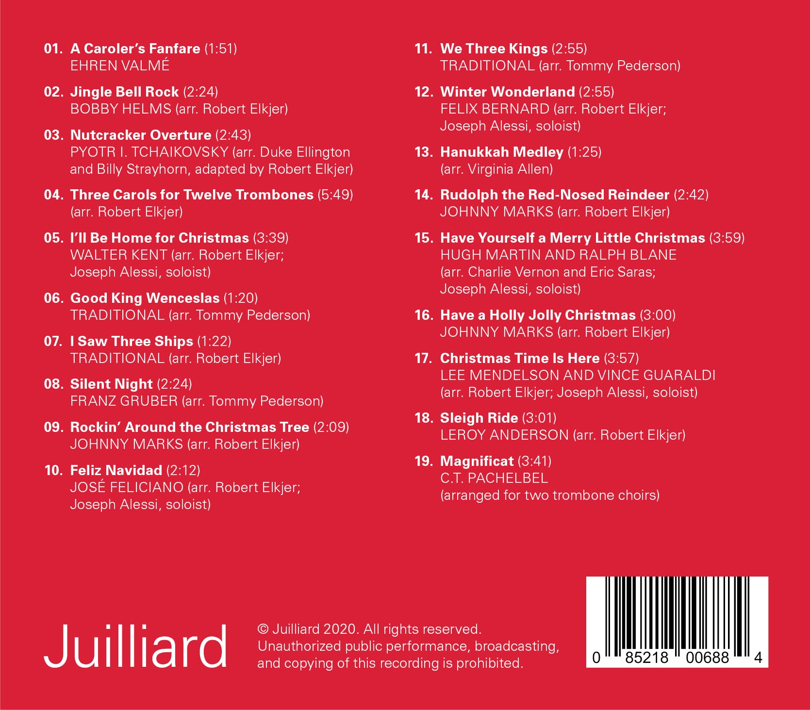 CD: The Juilliard Trombone Choir Holiday Classics FINAL SALE / CLEARANCE