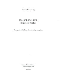 Strauss Emperor Waltz Arranged by Schoenberg