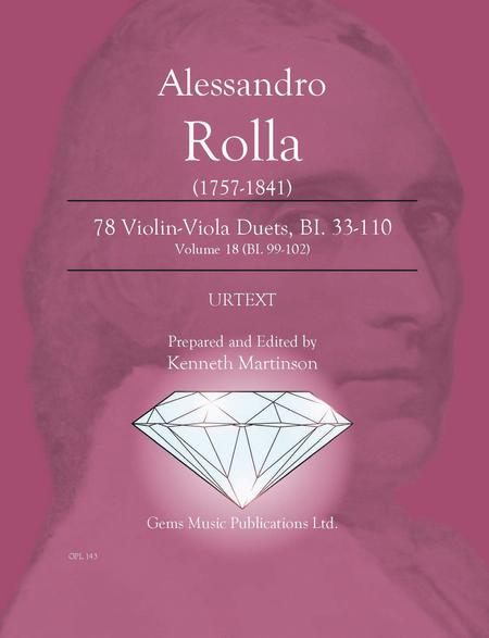 Rolla 78 Violin-Viola Duets, BI. 33-110 Volume 18 (BI. 99-102)