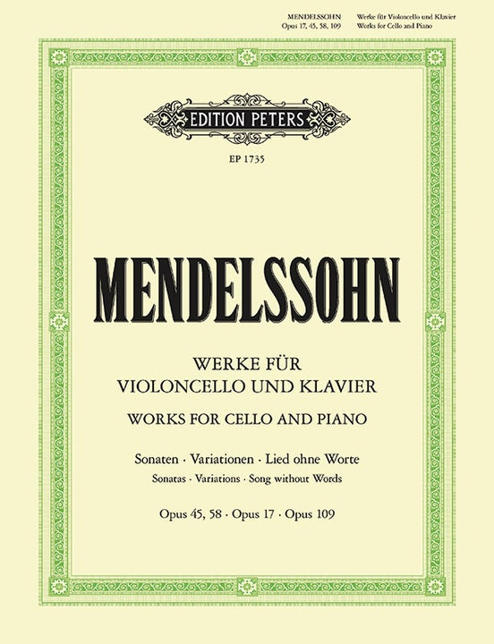 Mendelssohn Works for Cello and Piano