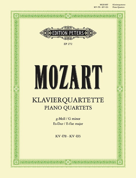 Mozart Piano Quartets in G minor K478 and E flat K493