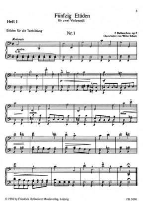Battanchon 50 Studiesfor 2 Cellos Volume 1