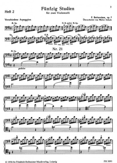 Battanchon 50 Studies for 2 Cellos Volume 2