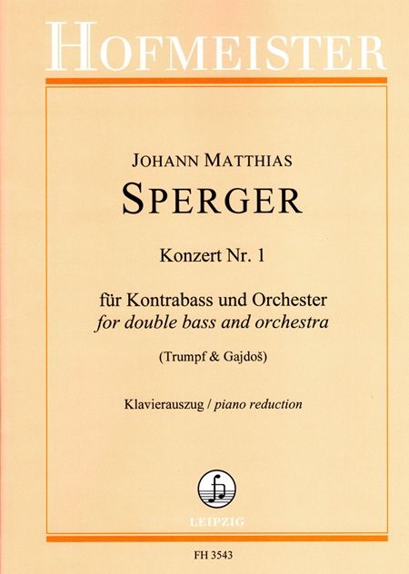 Sperger Concerto No 1 for Double Bass and Orchestra