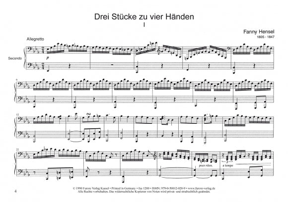 Fanny Mendelssohn Hensel Three character pieces