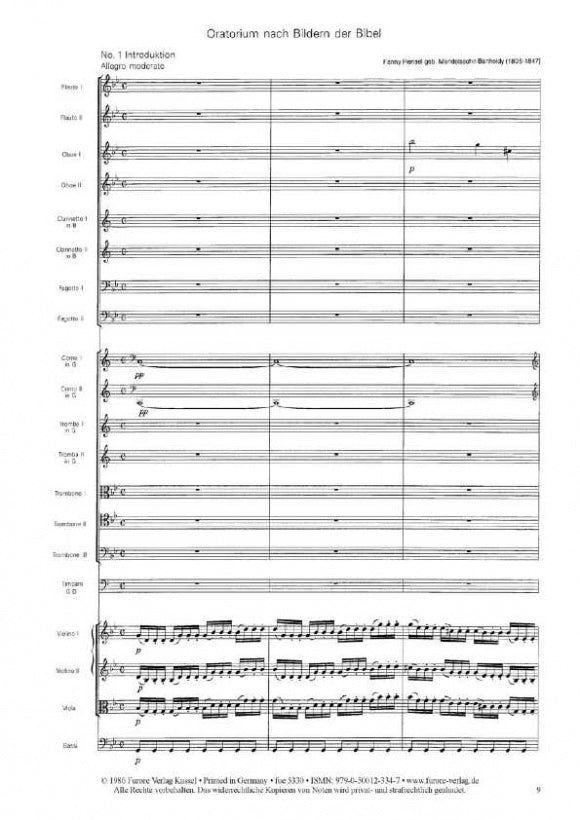 Fanny Hensel Mendelssohn Oratorium Full Score