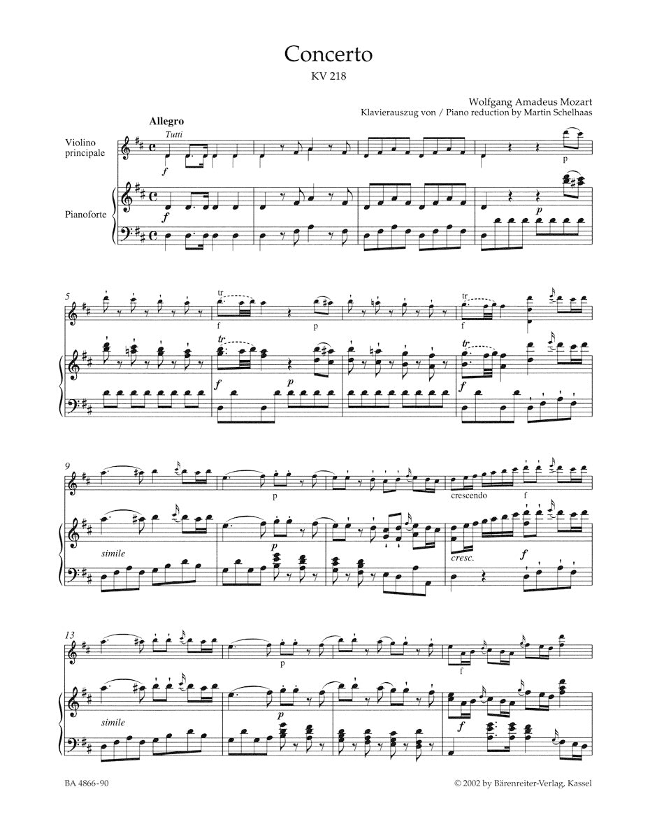 Mozart Concerto for Violin and Orchestra Nr. 4 D major K. 218