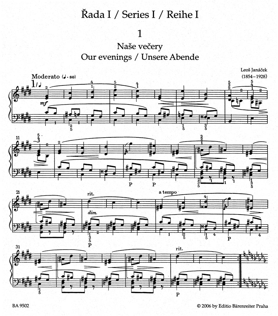 Janácek On an Overgrown Path for piano