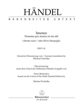 Handel Imeneo HWV 41 -Dramma per musica in tre atti-