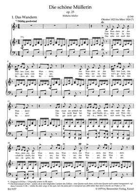 Schubert Die schöne Müllerin op. 25 D 795 (Low Voice)
