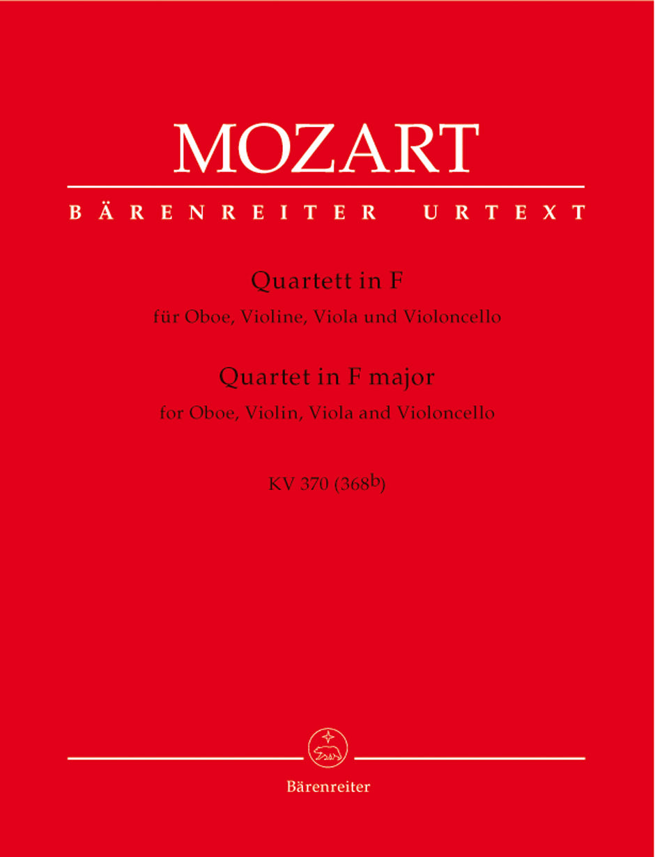 Mozart Quartet for Oboe, Violin, Viola and Violoncello in F major K 370 (368b)