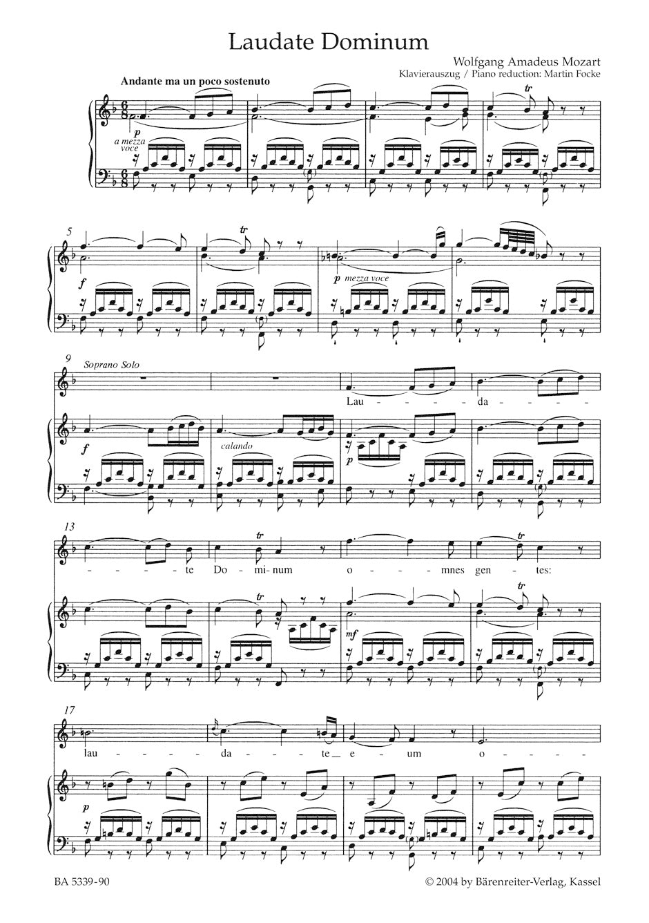 Mozart Laudate Dominum K. 339 (from the Vesperae solennes de Confessore)