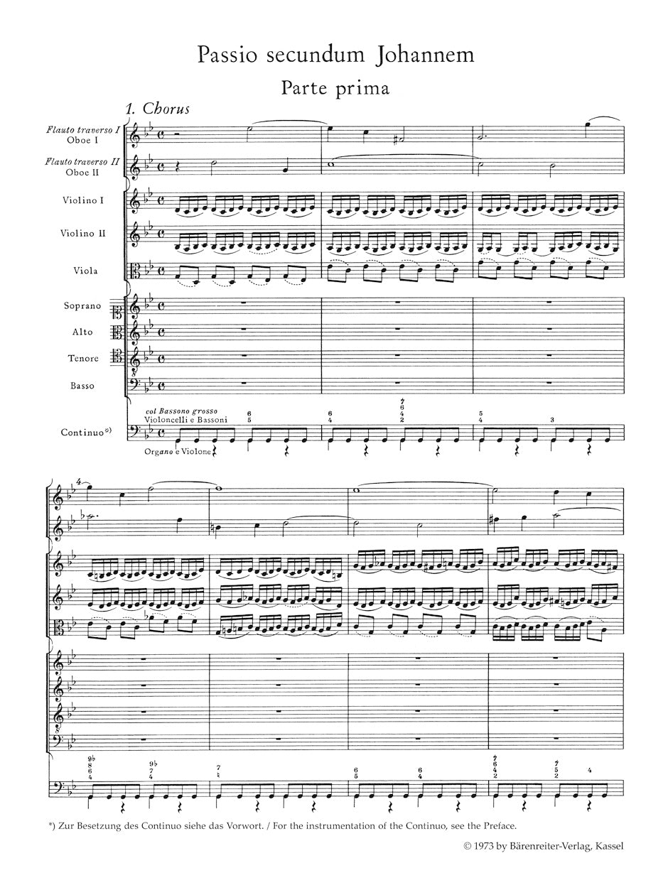 Bach St. John Passion BWV 245 Study Score