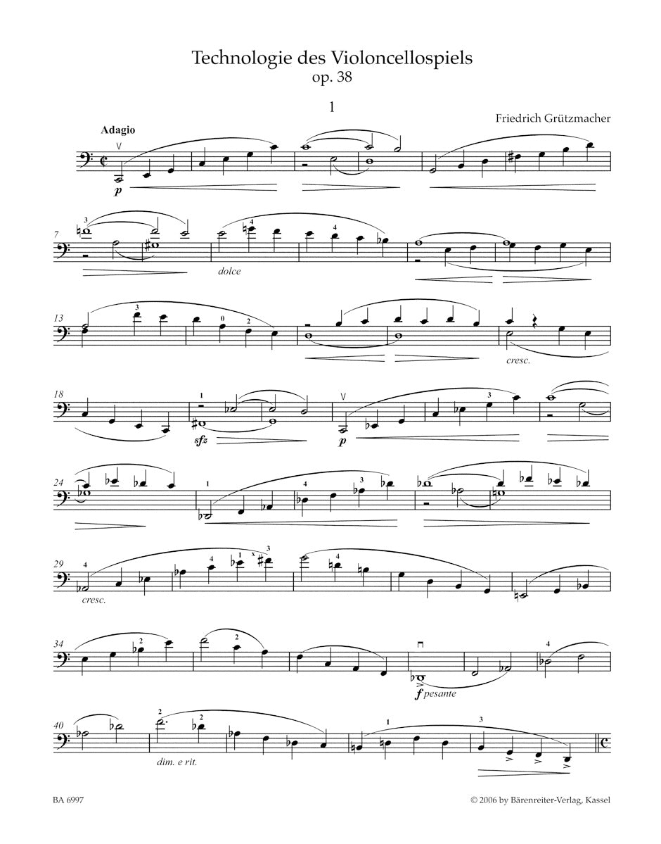 Gruetzmacher Technology of Violoncello Playing op. 38 -Twenty-four Etudes for Violoncello Solo-