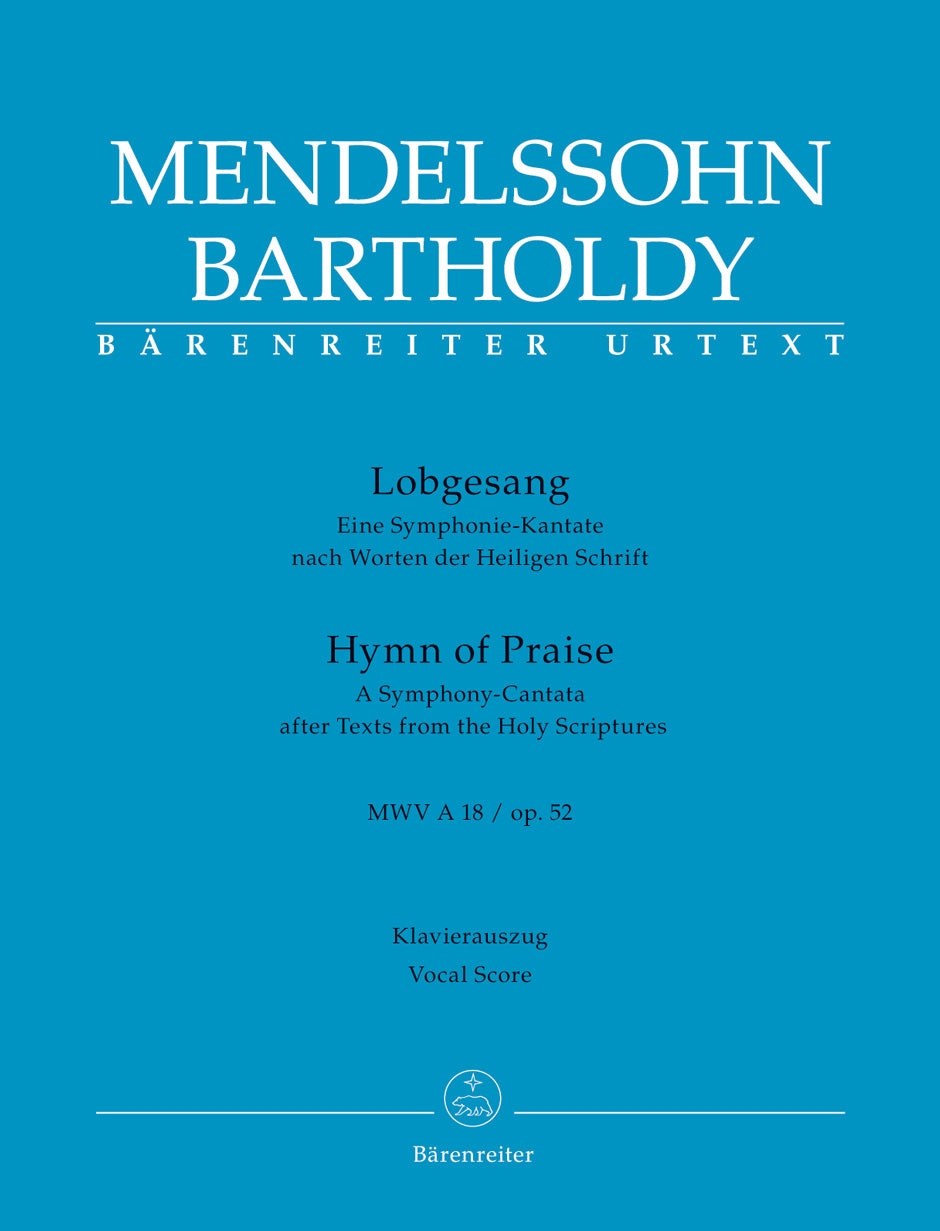 Mendelssohn Lobgesang / Hymn of Praise op. 52 MWV A 18 Vocal Score