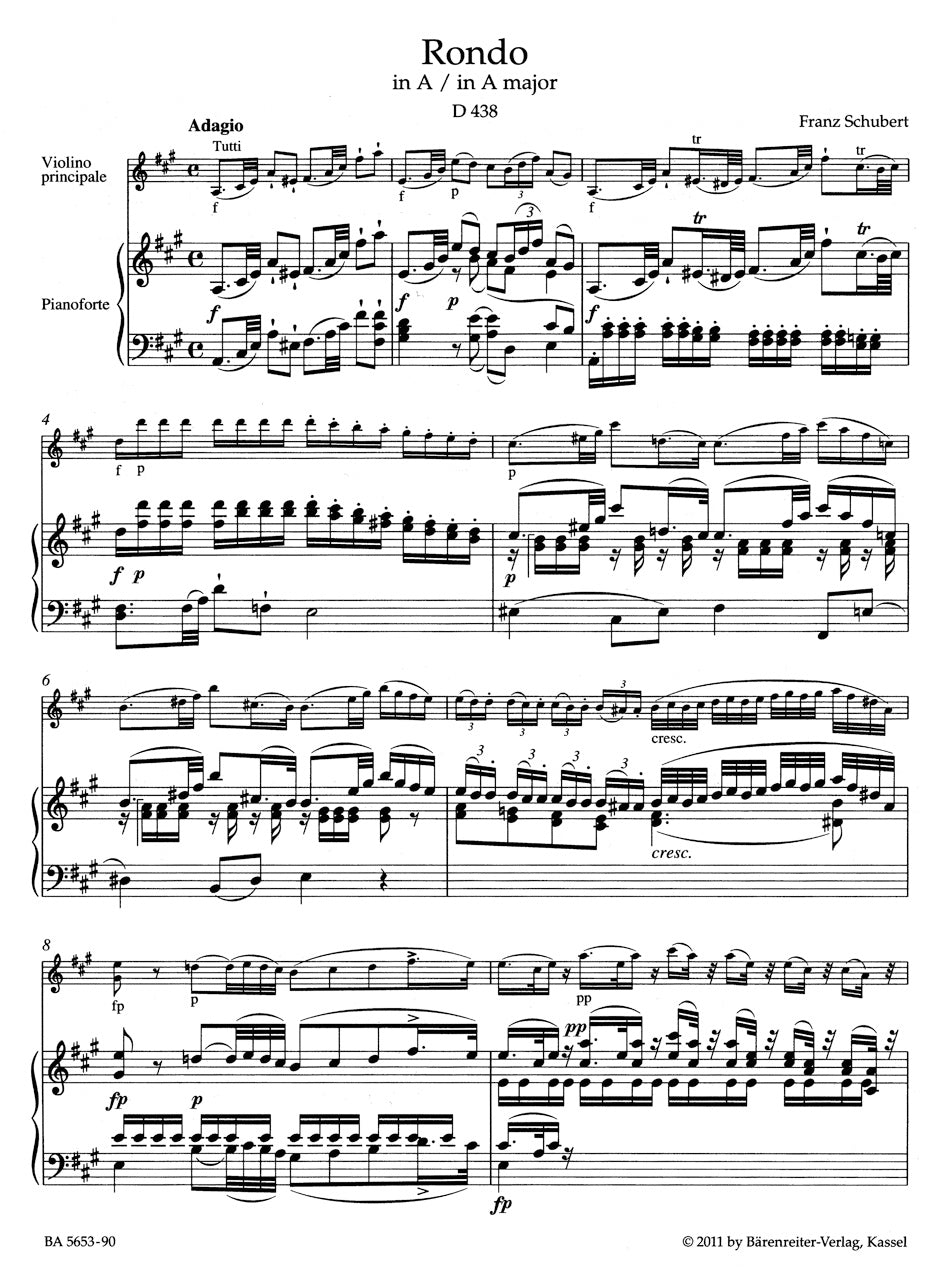 Schubert Rondo for Violin and Strings A major D 438